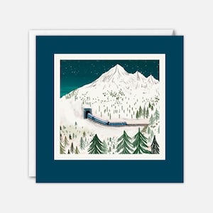 Cartolina artistica del treno di montagna di Charis Raine
