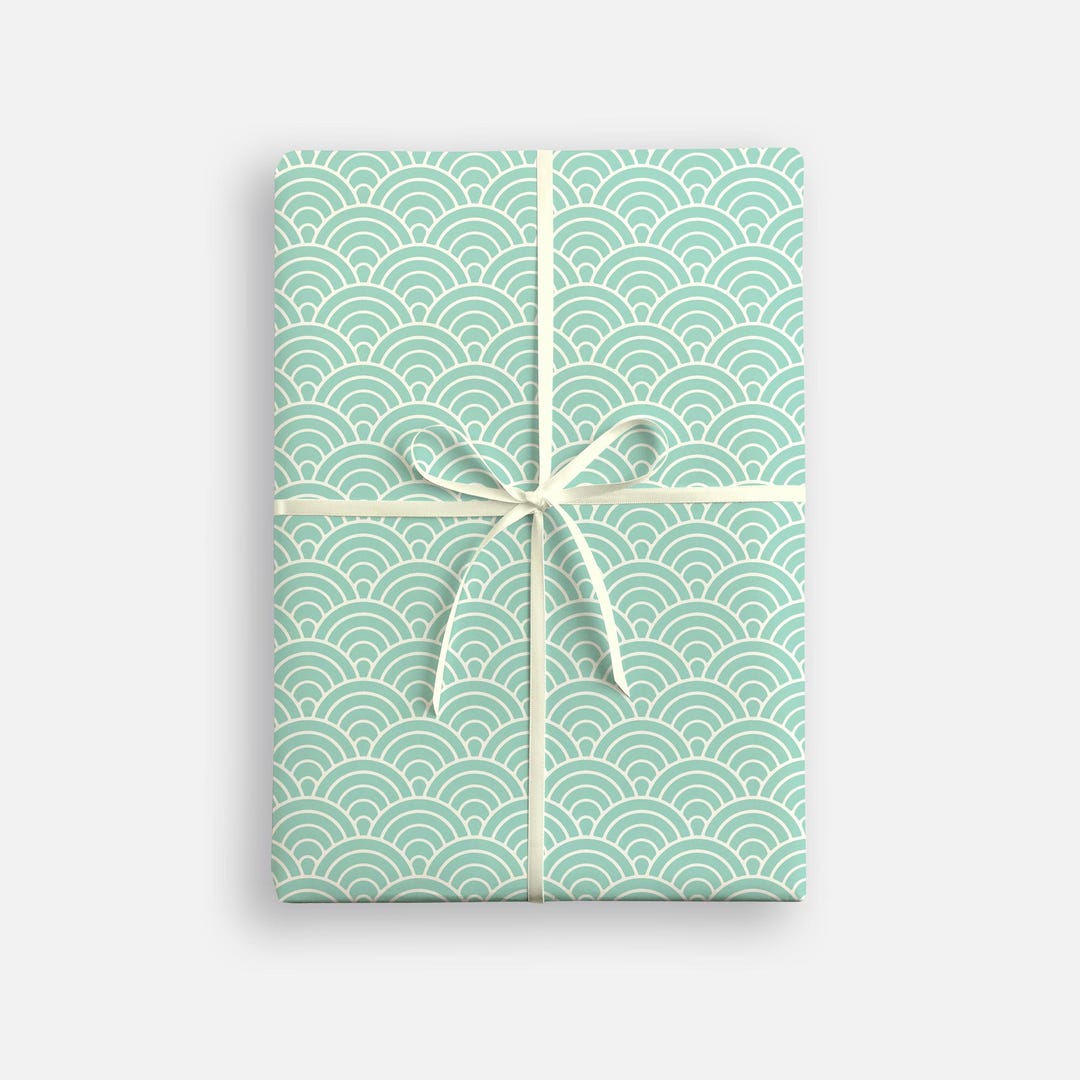 Turquoise Arcs Deco Wrapping Paper by James Ellis - Etsy