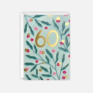 Biglietto di auguri di compleanno botanico per 60 anni di James Ellis