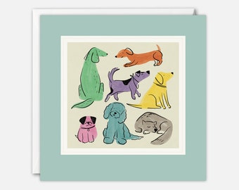 Seven Dogs Art Card by Betsy Siber