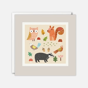Carte d'art animalier d'automne par Sally Payne