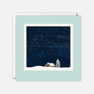 Carte d'art cabane enneigée par Charis Raine
