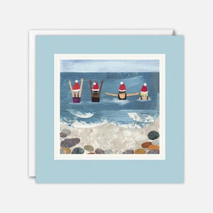 Weihnachtliche Meeresschwimmer Kunstkarte von Christina Carpenter