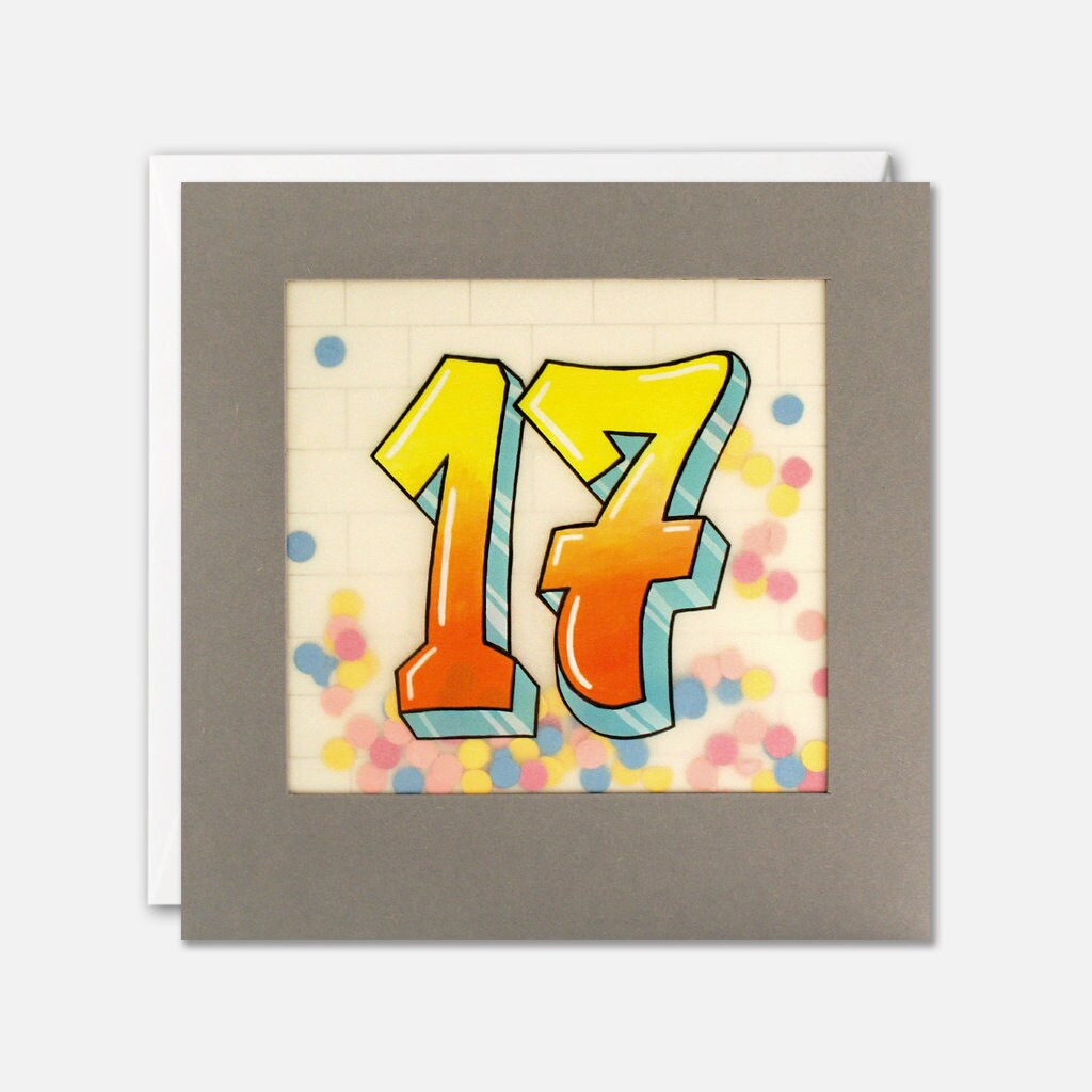 Age 17 Graffiti Birthday Card With 