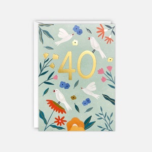 Age 40 Birds Birthday Card by James Ellis
