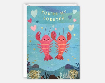 Lobsters Valentine's Day Card by James Ellis