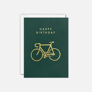 Gouden mini-verjaardagskaart fiets van James Ellis