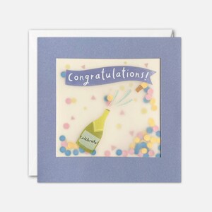 Carte de félicitations champagne éclatante avec confettis en papier - Paper Shakies par James Ellis