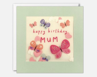 Mum Butterflies Birthday Card with Paper Confetti - Paper Shakies by James Ellis