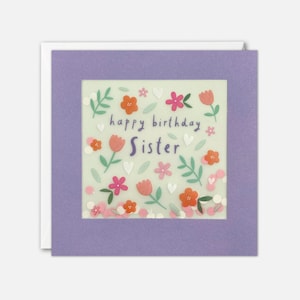 Carte d'anniversaire Sister Flowers avec confettis en papier - Paper Shakies par James Ellis