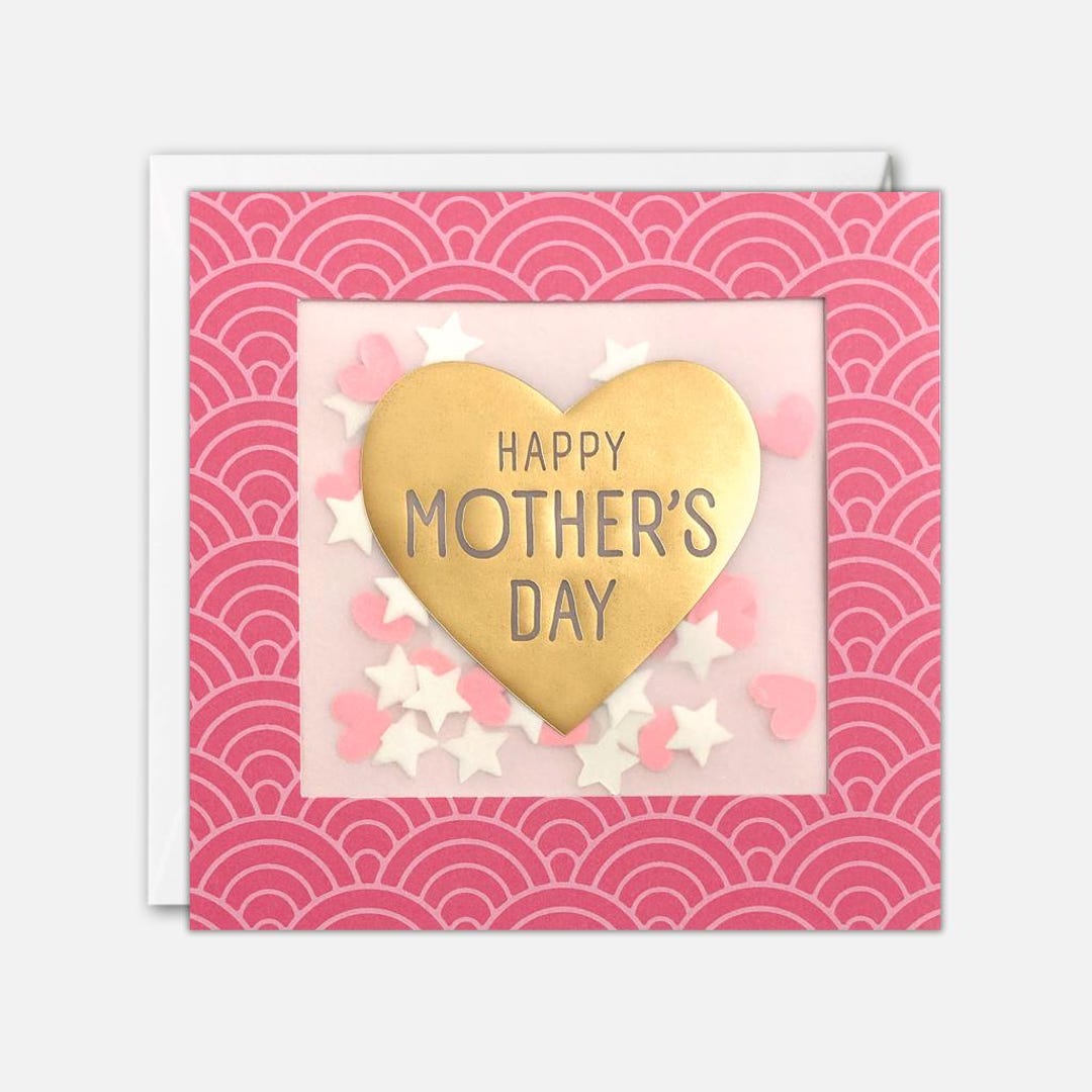 Happy Mother’s Day Heart Card With Paper Confetti - Deco Shakies by ...