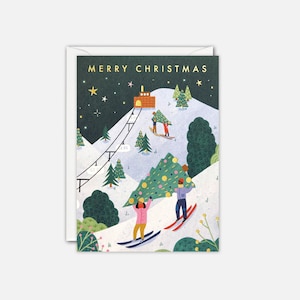 Mini carte de Noël Ski par James Ellis