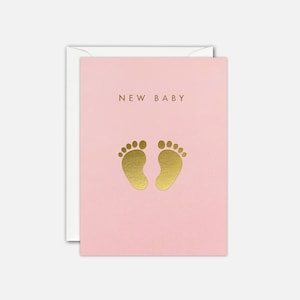Goldene Füße Mini New Baby Karte in Pink von James Ellis