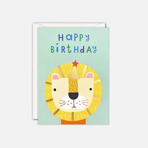 Lion Mini Birthday Card by James Ellis