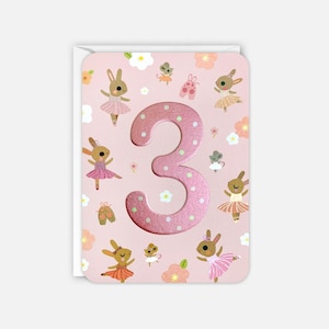 Alter 3 Ballet Bunnies Geburtstagskarte von James Ellis