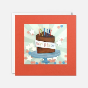 Carte d'anniversaire gâteau au chocolat avec confettis en papier - Paper Shakies par James Ellis