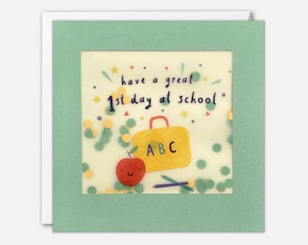 First Day at School Card with Paper Confetti - Paper Shakies by James Ellis