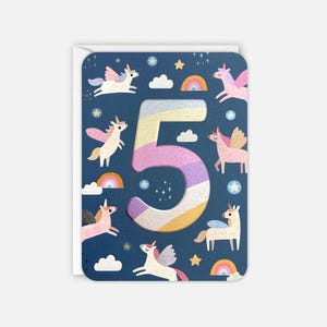 Verjaardagskaart Eenhoorns 5 jaar door James Ellis