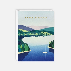 Blue Lake Birthday Card by James Ellis