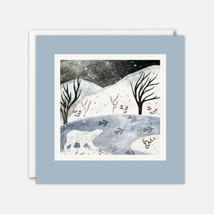 Carte d'illustrations hiver ours par Domenique Serfontein