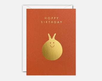 Gold Space Hopper Mini Birthday Card by James Ellis