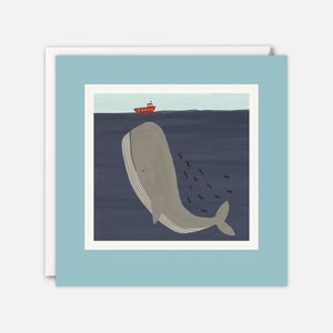 Cartolina artistica con balena di Betsy Siber