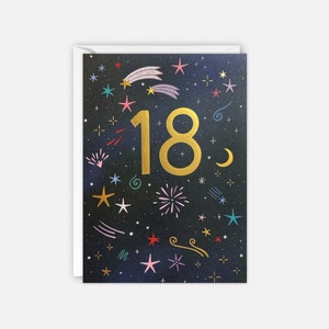 Carte d'anniversaire feux d'artifice pour l'âge de 18 ans par James Ellis