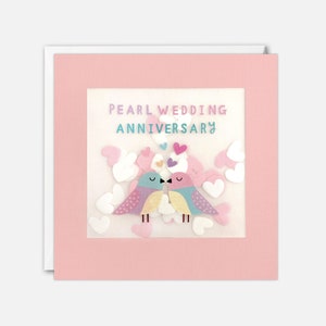 Tarjeta de aniversario Birds Pearl con confeti de papel - Paper Shakies de James Ellis