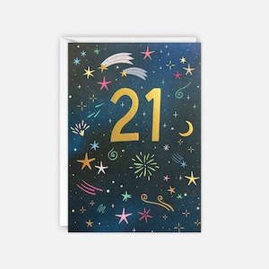 Carte d'anniversaire feux d'artifice, 21 ans, par James Ellis