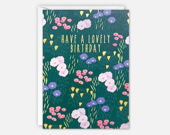 Flower Field Birthday Card by James Ellis