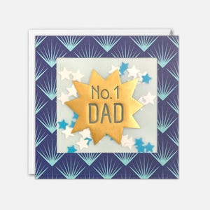 No. 1 Dad Card met papieren confetti - Deco Shakies van James Ellis
