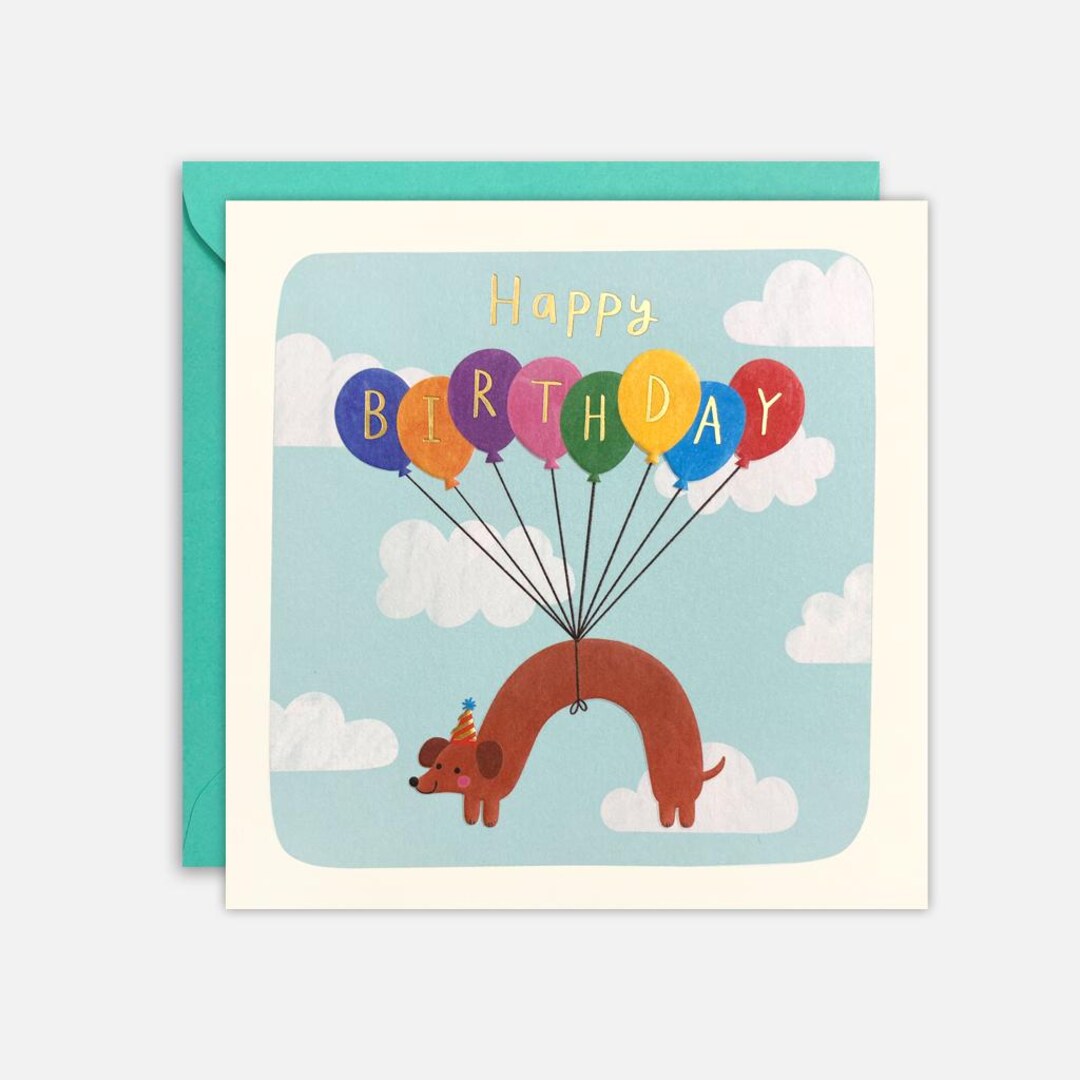 Dog and Balloons Birthday Card by James Ellis - Etsy