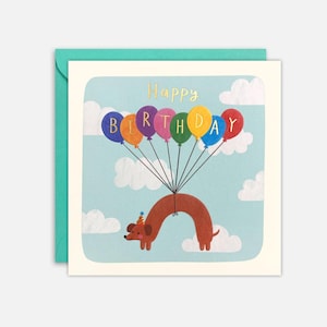 Dog and Balloons Birthday Card by James Ellis
