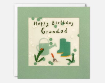 Grandad Gardening Birthday Card with Paper Confetti - Paper Shakies by James Ellis