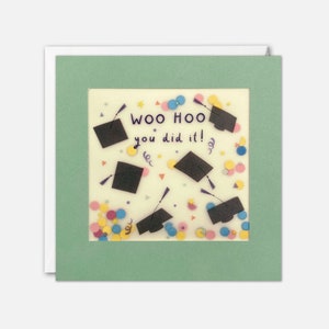 Carte de remise des diplômes Woo Hoo avec confettis en papier - Paper Shakes par James Ellis