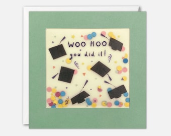 Woo Hoo Graduation Card with Paper Confetti - Paper Shakies by James Ellis