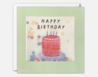 Pink Cake Birthday Card with Paper Confetti - Paper Shakies by James Ellis