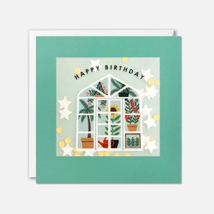 Carte d'anniversaire Greenhouse avec confettis en papier - Paper Shakies par James Ellis