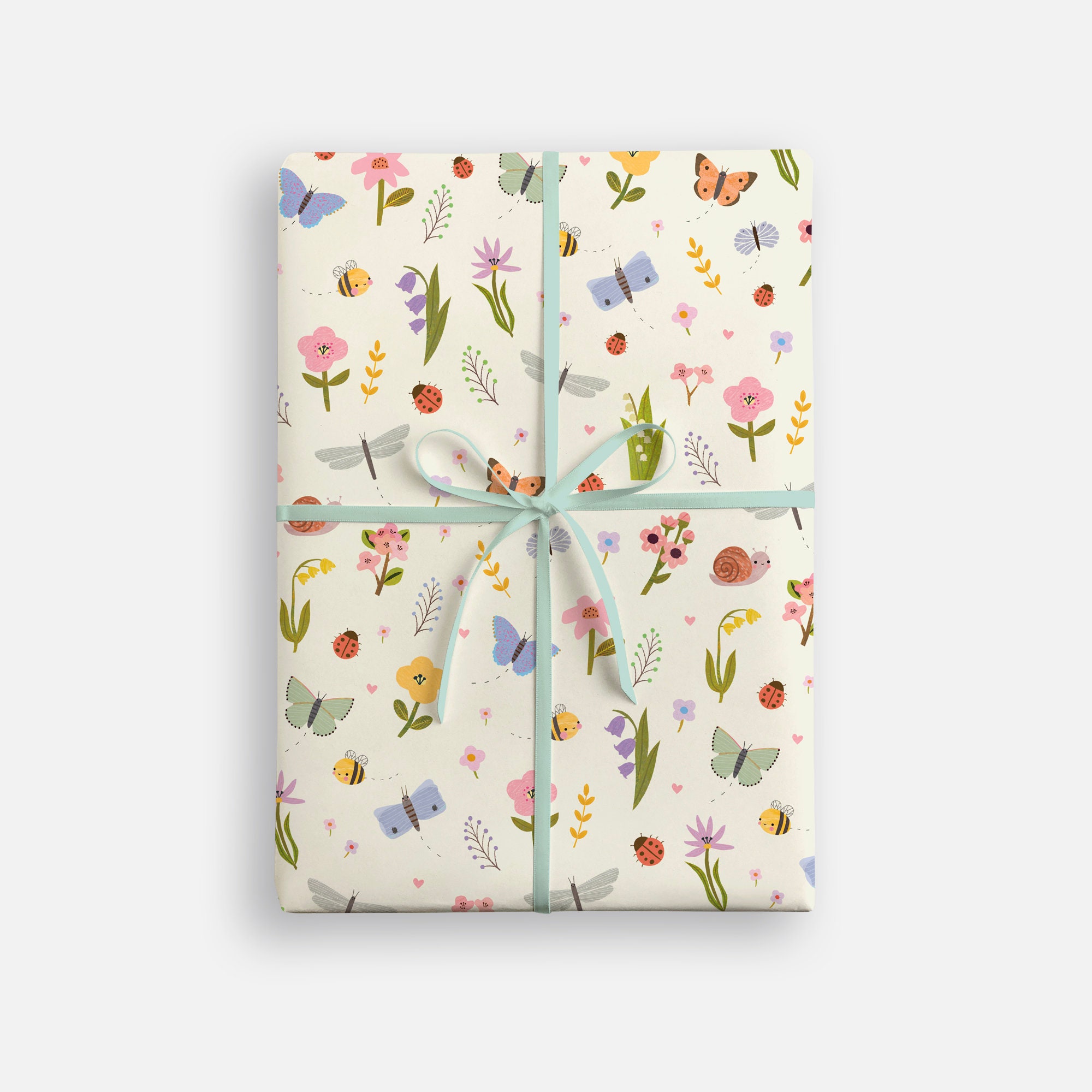 Butterflies and Flowers Wrapping Paper by James Ellis