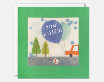 Balloon You Passed Driving Congratulations Card with Paper Confetti - Paper Shakies by James Ellis