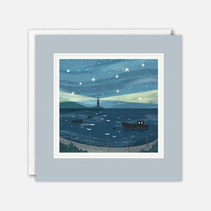 Carte artistique Le port de nuit par Holly Astle