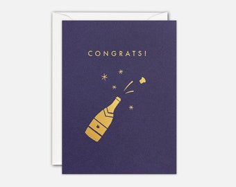 Gold Champagne Mini Congratulations Card by James Ellis