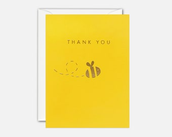 Gold Bee Mini Thank You Card by James Ellis