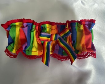 Jarretière de mariée arc-en-ciel dans une boîte cadeau, livraison gratuite LGBT