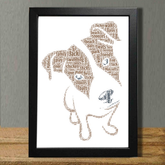 JACK RUSSELL DOG Personalised word art picture 
