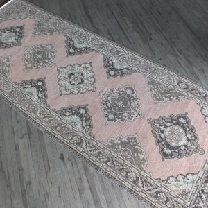 Large Area Rug,Vintage Rug,Turkish Rug,Oushak Rug,Big Area Rug,Flatweave Rug,about 5x12 rug,Muted Colors Rug,Distressed Rug,Living Room Rug