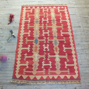 Vintage Anatolian Turkish Kilim Rug 4x6