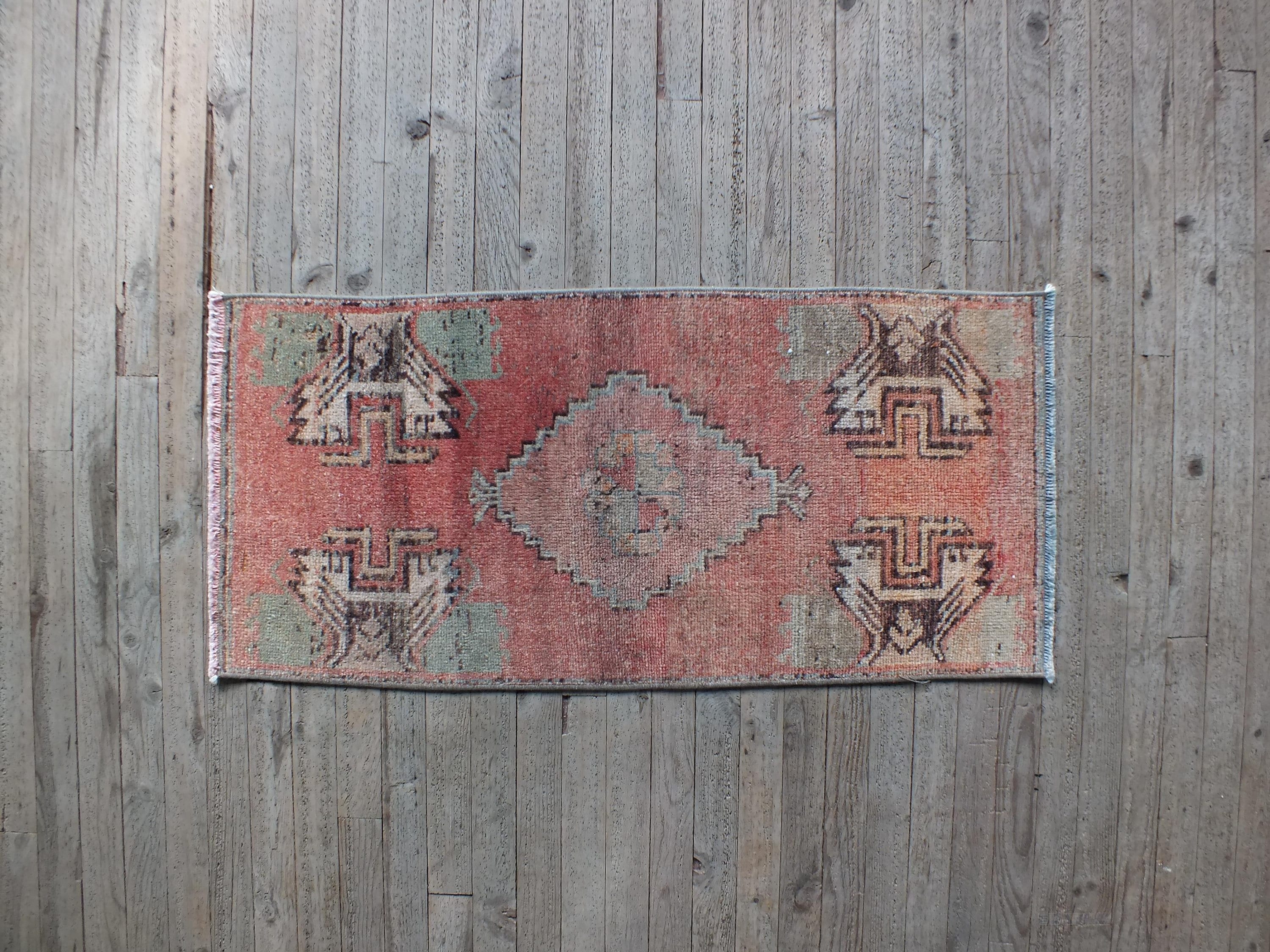 Tapis Antique, Petit Tapis, Tapis Turc, De Porte, Bain, 2x3 Environ, Rug Anatolien, D'oushak, Rug Cru, Flatweave, Plancher Salle Bains