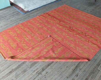 Kilim Rug,Antique Rug,Turkish Rug,Vintage Rug,Turkish Kilim Rug,rug 7x9 approx.,Red Rug,Gold Rug,Large Kilim Rug,Area Rug,Ottoman Rug,Kaftan
