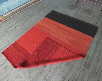 Rug 5x7 approx.,Kilim Rug,Turkish Rug,Turkish Kilim Rug,Large Area Rug,Large Rug,Flatweave Rug,Red Rug,Red Black Rug,Anatolian Rug,Kilim,Rug